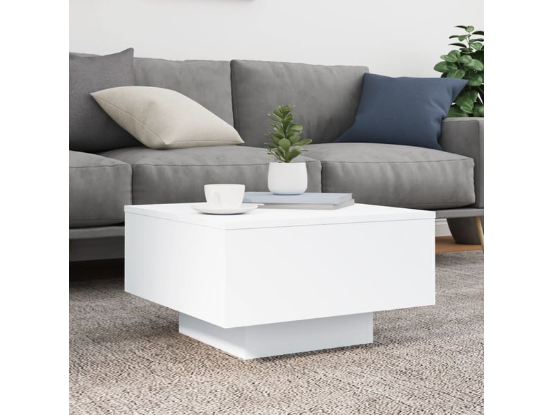  Table basse | table d'appoint salon blanc 55x55x31 cm bois d'ingénierie  - Conforama C