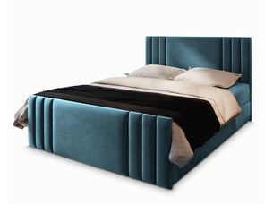 Lit avec rangement 160x200 cm MASSENO coloris bleu