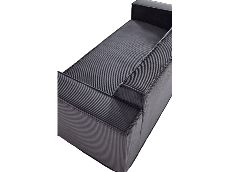  Canapé deux places à assise profonde, velours côtelé, sans pieds, ne nécessite aucun assemblage, facile à déplacer, gris  - Conforama W