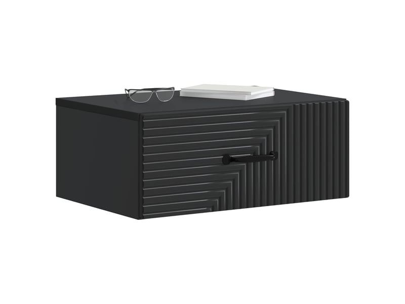  Table de chevet - cabinet de chevet - table de nuit mural noir 49 x 34,5 x 20 cm  - Conforama B