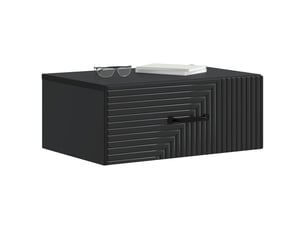 Table de chevet - cabinet de chevet - table de nuit mural noir 49 x 34,5 x 20 cm