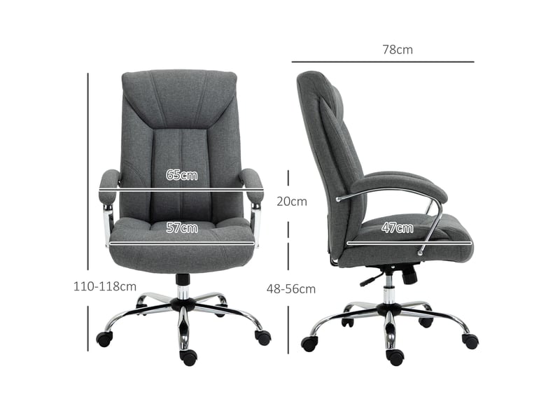  Chaise bureau bascule, ergonomique, accoudoirs, appui-tête, nylon gris, 65x78x110-118 cm.  - Conforama E