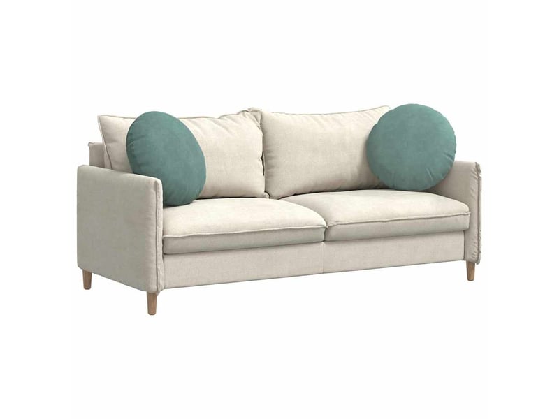  Lot de 2 coussins de siège, coussins décoratifs velours vert mer ø50 x 19 cm cf59922  - Conforama C