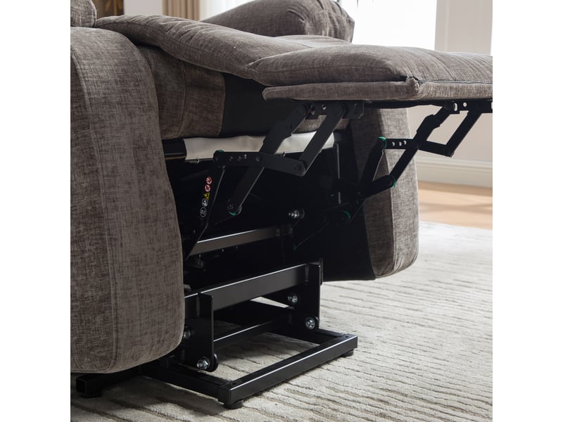  Fauteuil releveur électrique, fauteuil de massage chauffant, dossier et repose-pieds électriques, gris chenille pour salon  - Conforama E