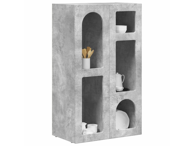 Buffet - bahut - meuble de rangement elst gris béton 59 x 35 x 100,5 cm bois d'ingénierie - Conforama C