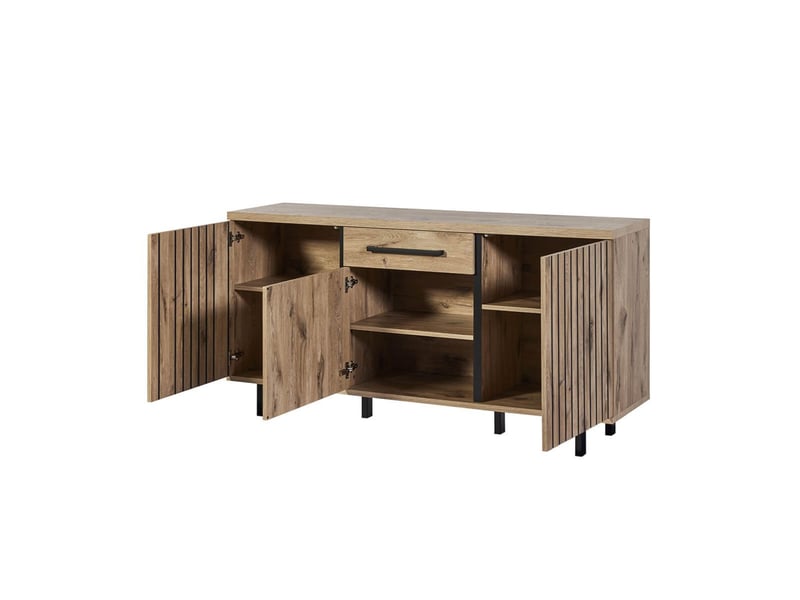  Buffet 3 portes 1 tiroir aspect bois canyon décor tasseaux - barton BARTON - Conforama C