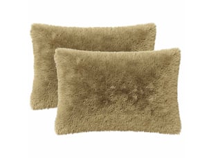 Lot de 2 coussins avec oreiller, coussins décoratifs heerlen gris clair fleece pv cf50443