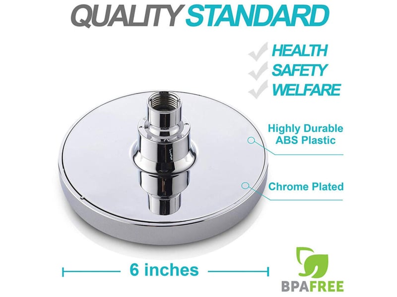  Pomme de douche ronde 15cm, haute pression en inox 304, murale ou plafond – chrome – rw  - Conforama B