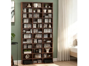 Bibliotheque coloris marron 36 étagère(s) <strong>FLORAGRACE</strong> <strong></strong> - 23.5 cm x 195 cm
