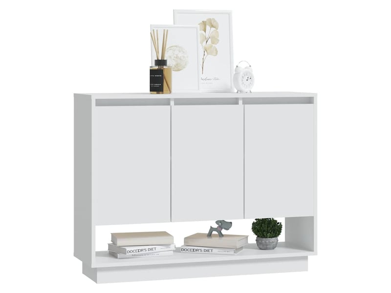  Buffet - bahut - meuble de rangement blanc 97x31x75 cm bois d'ingénierie  - Conforama D