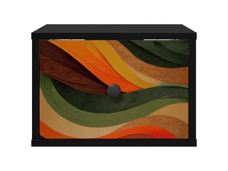  Table de chevet - cabinet de chevet - table de nuit mural bonn chêne noir 36 x 33 x 25 cm  - Conforama C