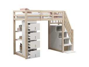 Lit mezzanine 90x200 cm VIVRYN coloris naturel