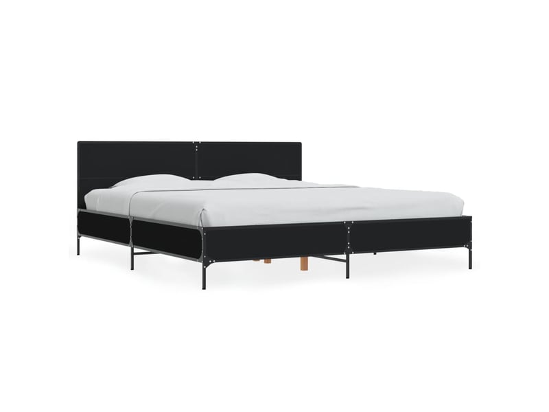 Lit double- lit adulte -  cadre de lit sans matelas noir 200x200 cm  - Conforama A