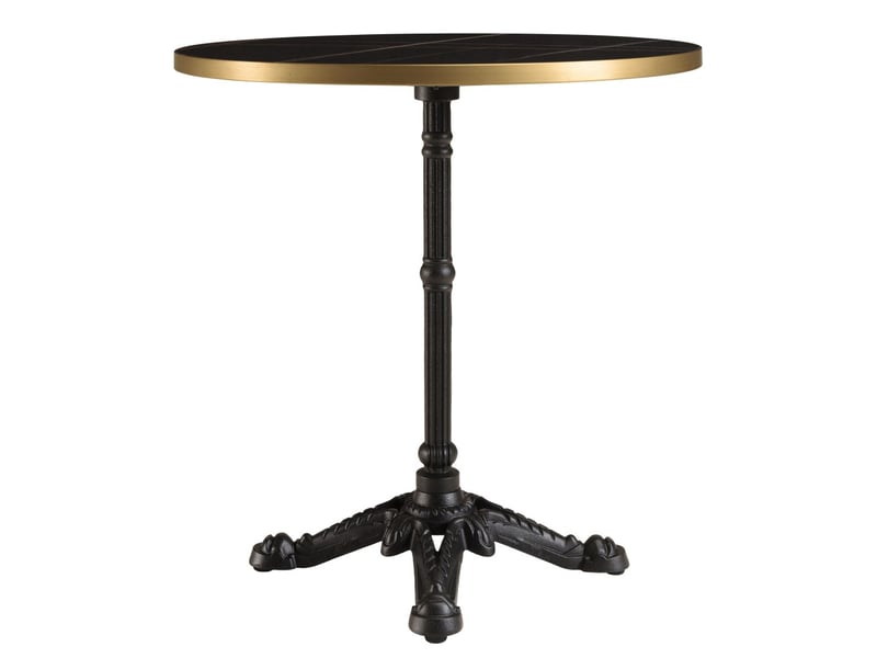  Icare - ensemble n°2: table bistrot d70cm en céramique marbré noir  - Conforama D