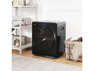 Sèche-linge compact noir, 6 programmes, 40-60 °c, capacité 4 kg, commande tactile