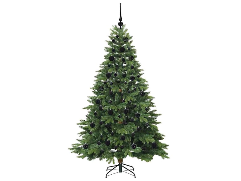  Sapin de noël artificiel, arbre de noël avec 300 led vert 180 cm pe et pvc shl6234  - Conforama D