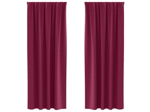 Lot de 2 rideaux occultants, rideaux black-out avec anneaux bordeaux 245 x 140 cm cf44616