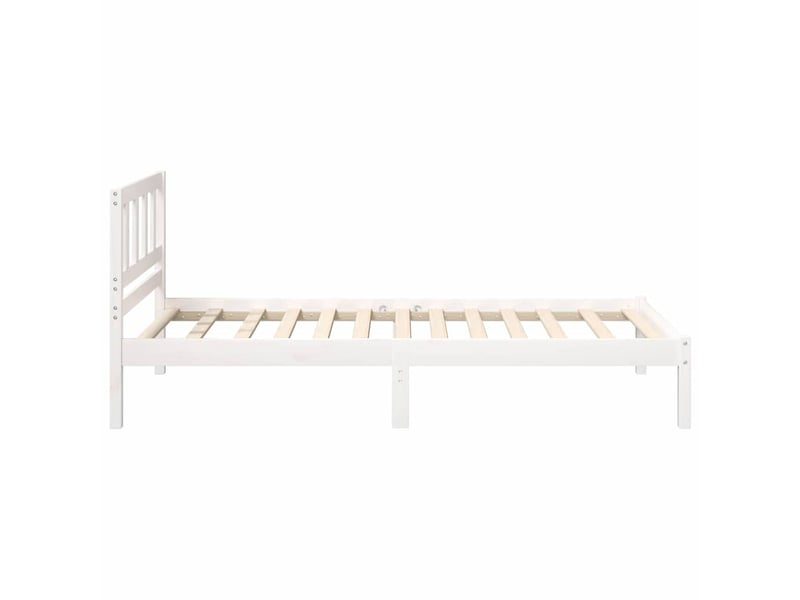  Lit simple- lit adulte -  cadre de lit avec tête de lit blanc 90 x 200 cm pin massif  - Conforama D
