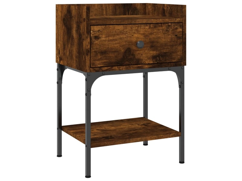 Table de chevet - cabinet de chevet - table de nuit chêne fumé 40,5x31x60 cm bois d'ingénierie  - Conforama A