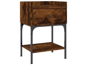 Table de chevet - cabinet de chevet - table de nuit chêne fumé 40,5x31x60 cm bois d'ingénierie