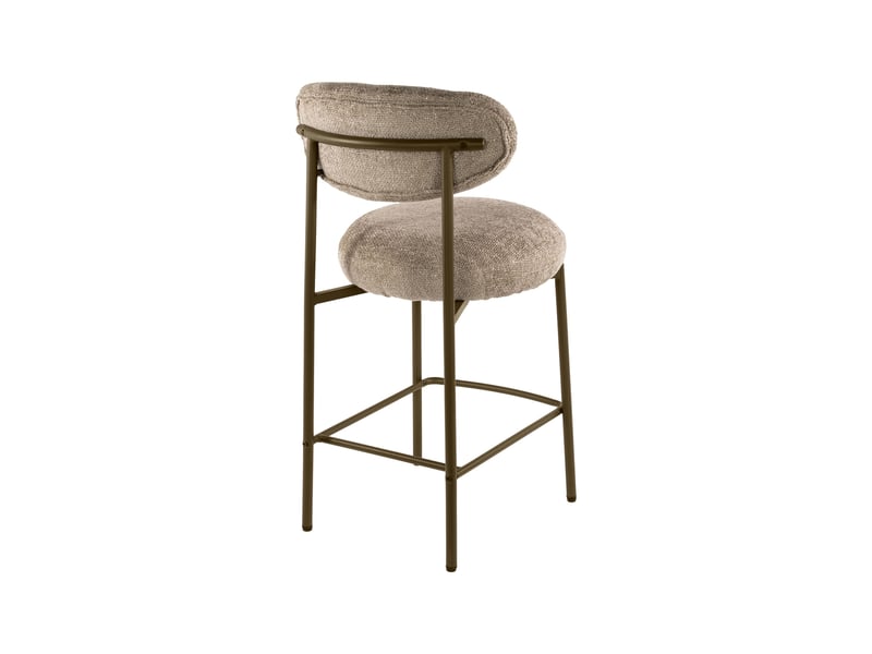  Lot de 2 chaises de bar 51x55x95 cm en tissu texturé sable et bronze  - Conforama E