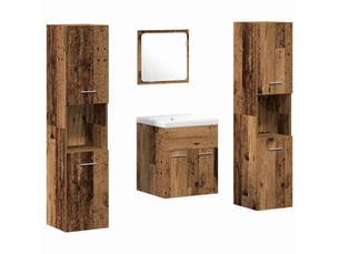 Ensemble de mobilier de salle de bain 4 pièces bois ancien cf64536