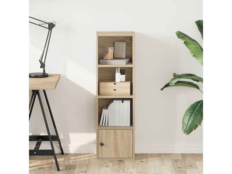  Bibliothèque, meuble de rangement salon chêne sonoma 31x24x102 cm bois d'ingénierie  - Conforama C