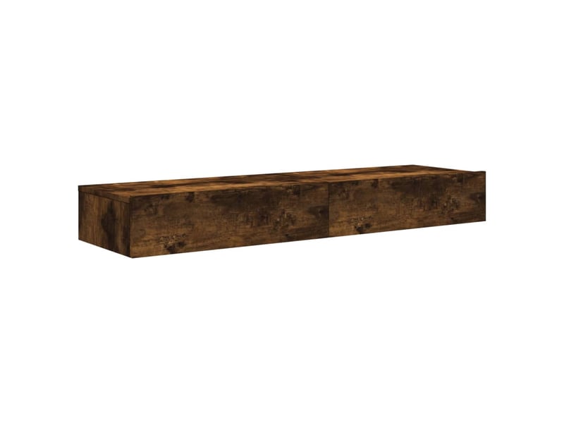  Lot de 2 meuble tv avec lumières led chêne fumé 60x35x15,5 cm  - Conforama C