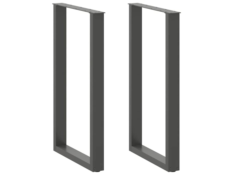 Lot de 2 pieds de table de bar en u 60 x 100 cm avec réglage hauteur moderne en acier anthracite 02_0057478  - Conforama A