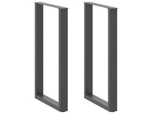 Lot de 2 pieds de table de bar en u 60 x 100 cm avec réglage hauteur moderne en acier anthracite 02_0057478