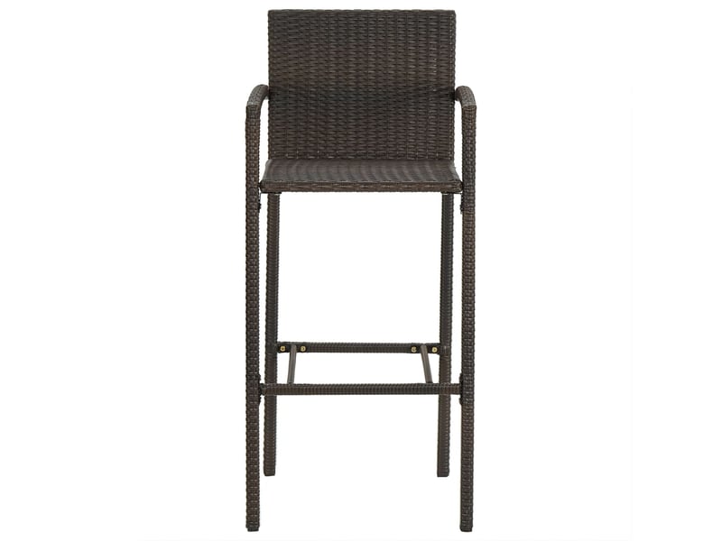  Lot de 2 tabouret de bar, chaise de bar marron résine tressée  - Conforama C