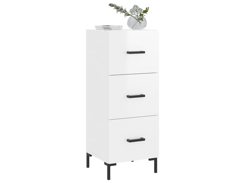  Buffet - bahut - meuble de rangement blanc brillant 34,5x34x90 cm bois d'ingénierie  - Conforama C