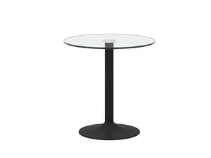 Table de bar, 89 cm, ronde table bar table haute style épuré base moderne plateau, pratique, métal, coloris transparent