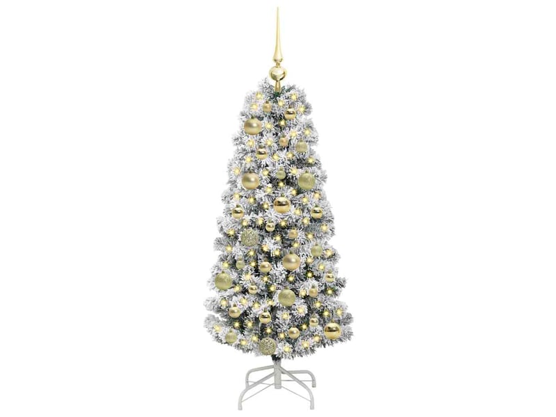  Sapin de noël, arbre de noël artificiel à branches articulées vert et blanc cf61121  - Conforama C