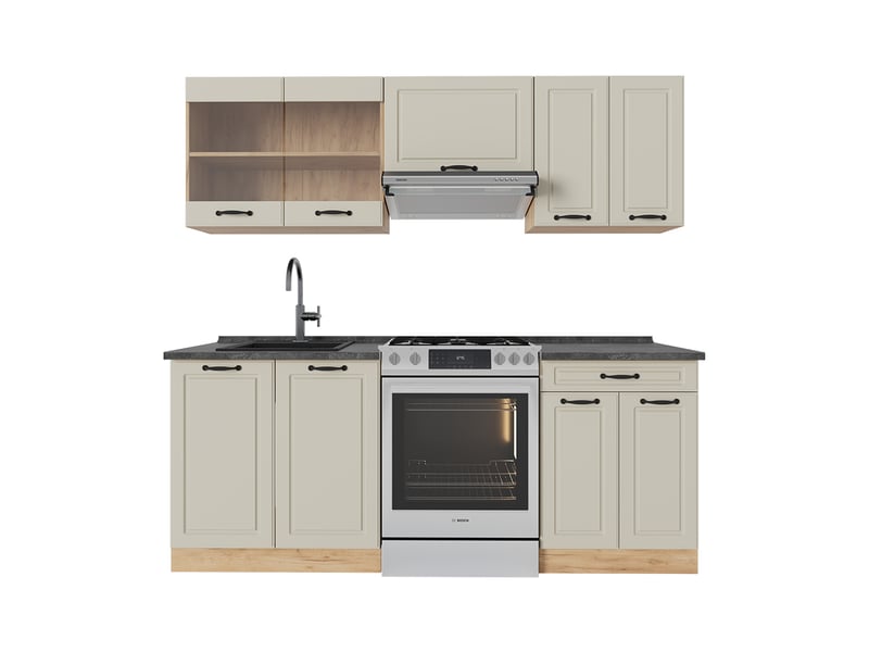 Vicco cuisine, sable campagnechêne doré, 200cm sans plan de travail  - Conforama A