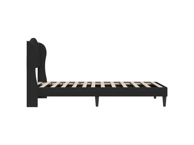  Lit simple- lit adulte -  cadre de lit avec tête de lit noir 100 x 200 cm simili cuir  - Conforama D