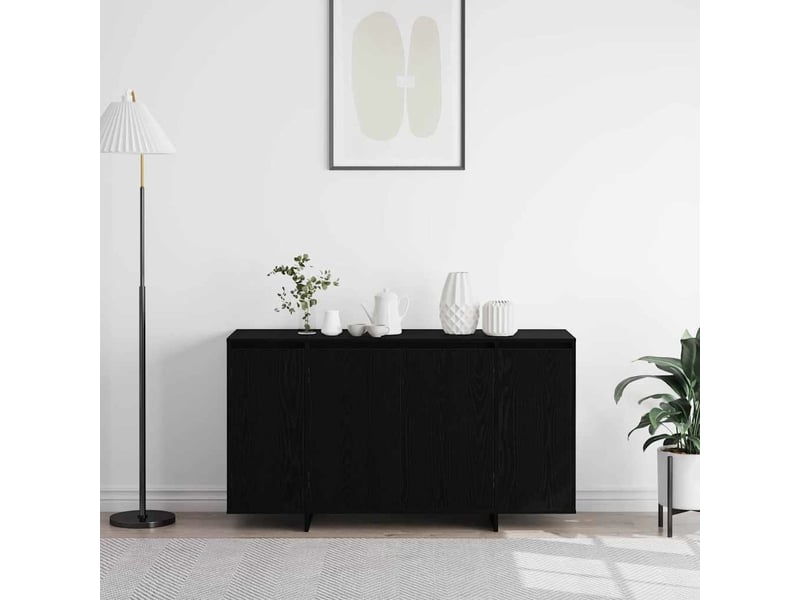 Buffet - bahut - meuble de rangement chêne noir 135 x 41 x 75 cm bois d'ingénierie - Conforama D