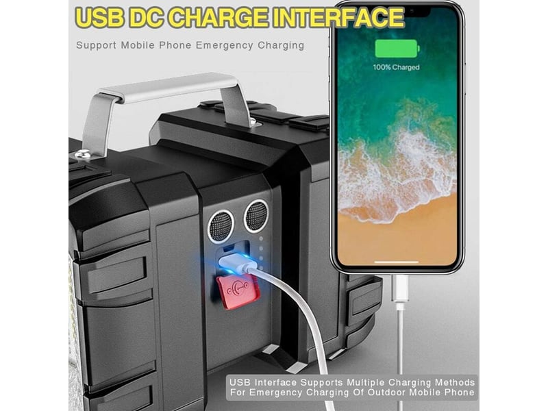 Lampe de poche led rechargeable 10000 mah 1200 lm longue veille haute puissance étanche lanterne de camping 7 modes lumineux lampe de rech - Conforama C
