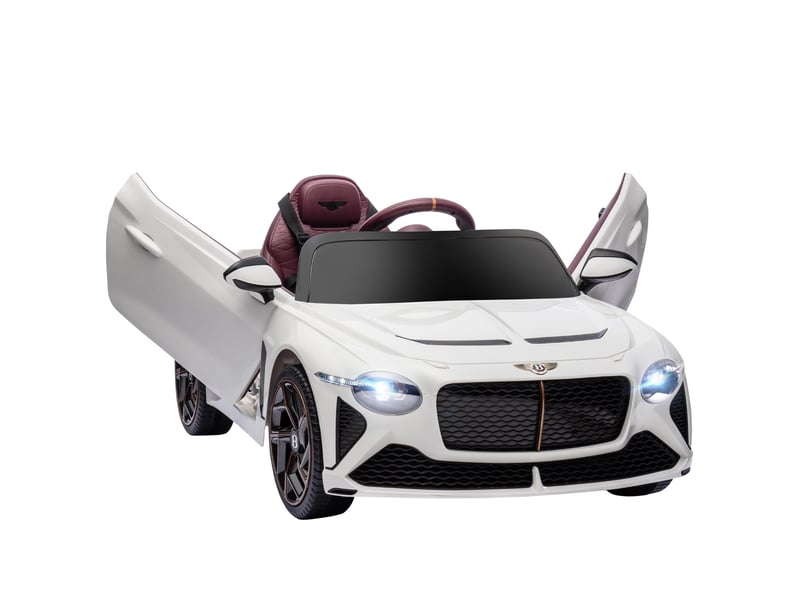  Voiture électrique pour enfant de 3 à 5 ans 2 moteurs 12v 25w 3-5 kmh télécommande 2,4g bentley bacalar blanc  - Conforama A
