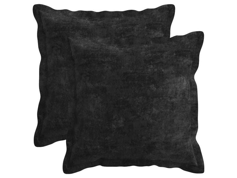 Lot de 2 housses de coussin houten anthracite 35 x 35 cm cf49268 - Conforama A