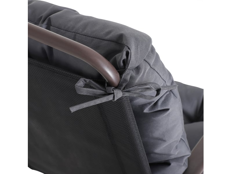  Set de 2 coussins de chaise 98x50x8 cm – gris – rembourrage mousse avec liens de fixation  - Conforama E