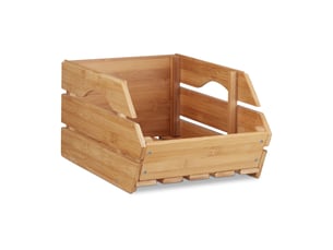 Cagette empilable universelle rangement cuisine 20 x 27,5 x 38 cm en bambou naturel 13_0003751
