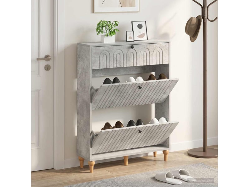  Meuble à chaussure, cabinet à chaussures alkmaar 78x24x103 cm bois d'ingénierie shl6319  - Conforama B