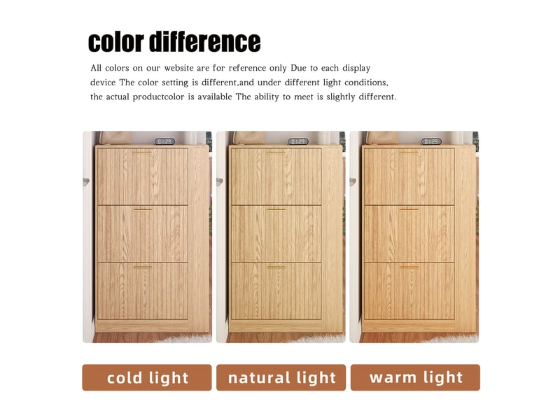  Meuble à chaussures 70x23,5x115 cm, 3 portes mdf, avec étagères ouvertes, naturel  - Conforama D