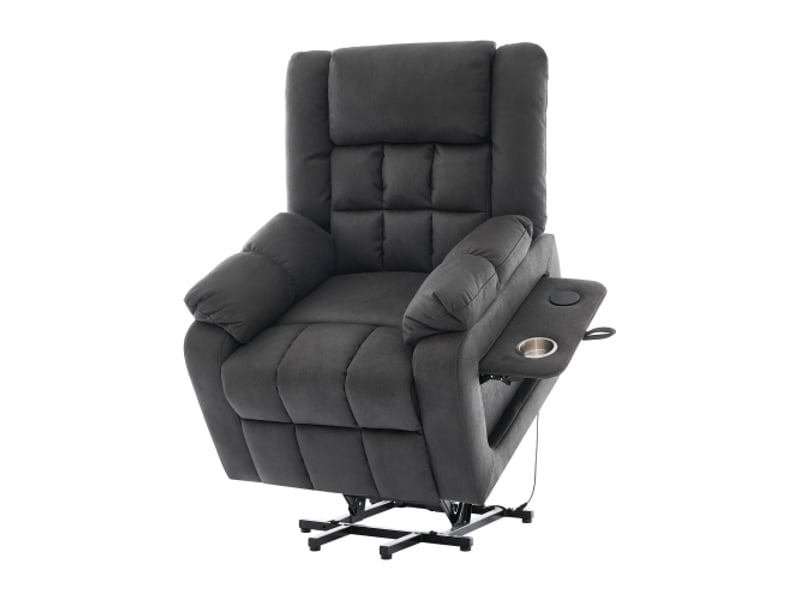 Fauteuil de massage électrique - fauteuil tv chauffage - inclinable - arepose-pieds, ports usb - gris - Conforama A