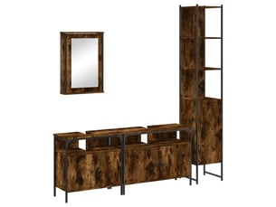 Ensemble de meubles de salle de bain 4 pcs chêne fumé bois cf63856