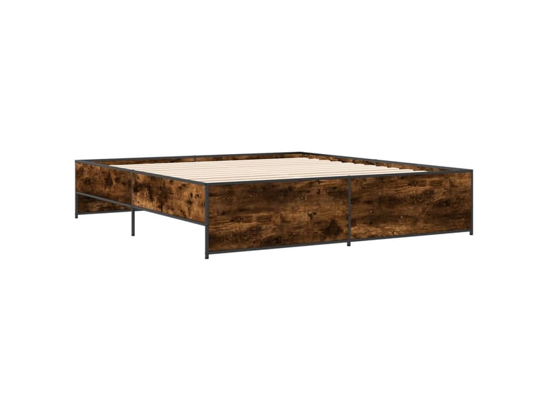  Lit double- lit adulte -  cadre de lit sans matelas chêne fumé 200x200 cm  - Conforama B