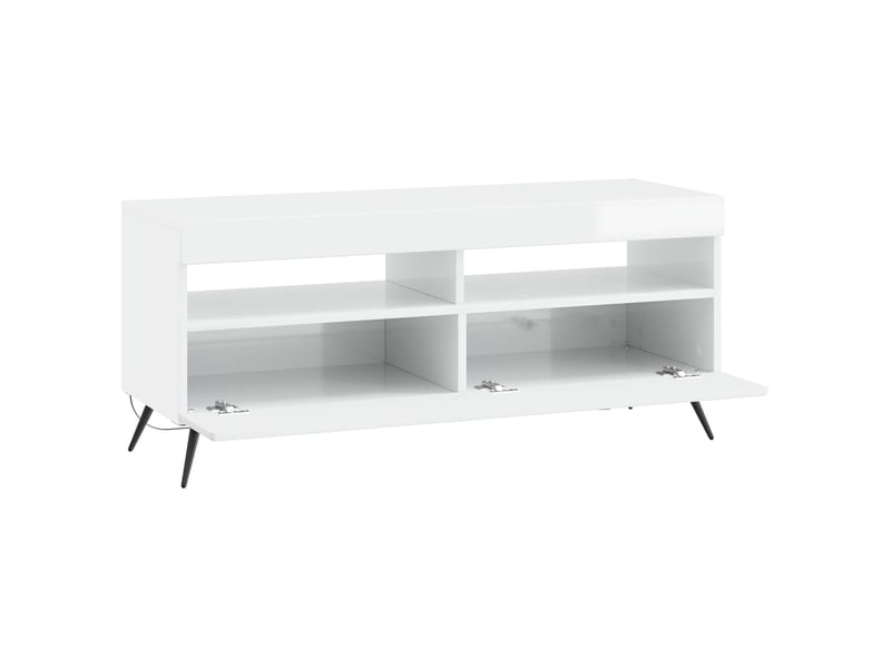  Meuble tv - banc tv - meuble de rangement led blanc brillant bois d'ingénierie  - Conforama E