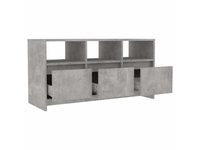  Meuble tv - banc tv - meuble de rangement gris béton 102x37,5x52,5 cm bois d'ingénierie  - Conforama E