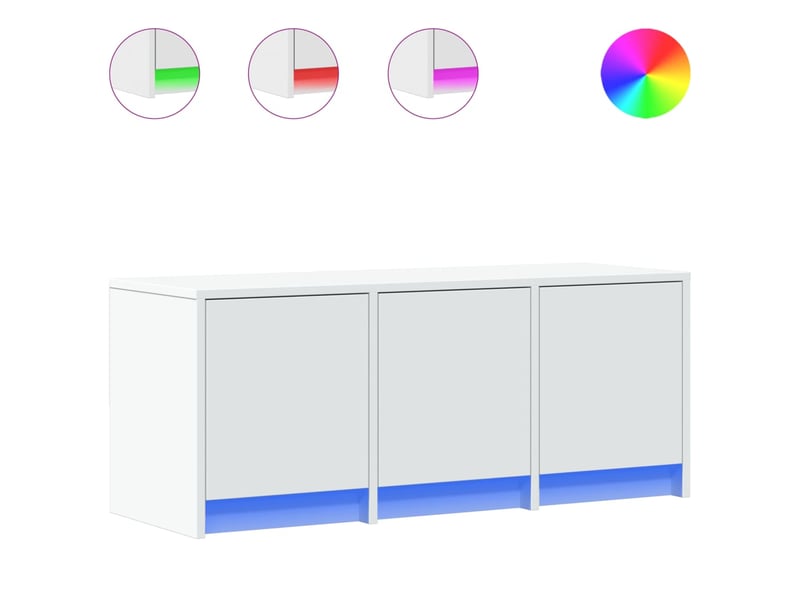 Meuble tv - banc tv - meuble de rangement avec led blanc 97x34x40 cm bois d'ingénierie - Conforama A